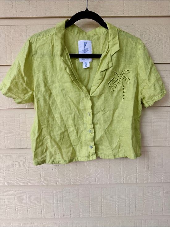 Calypso St. Barth Tops - Lime Green Calypso St. Barth Women’s 100% Linen Button-Down